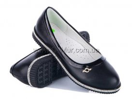 Балетки детские для девочек весна-осень (31-36) Waldem-S-20-2-black