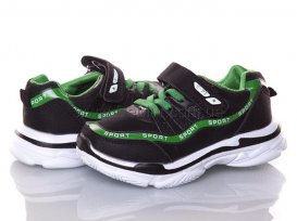 Кроссовки детские для мальчиков весна-осень (26-31) W.Niko-1856-black-green