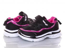 Кроссовки детские для девочек весна-осень (26-31) W.Niko-1856-black-pink