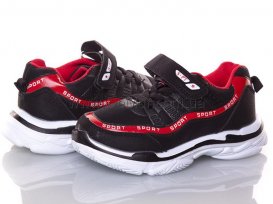 Кроссовки детские для мальчиков весна-осень (26-31) W.Niko-1856-black-red