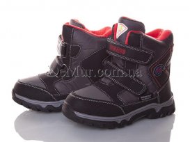 Ботинки детские для мальчиков зимние (33-38) CBT.T-C-025-2-black-d-grey-red