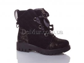 Ботинки детские для девочек демисезонные (32-37) EeBb-S-5721-black-demi