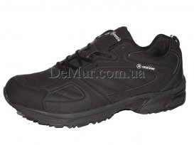 Кроссовки мужские больших размеров весна-осень (46-49) Restime-PGO-18303-nubuck-black (20.4 $)