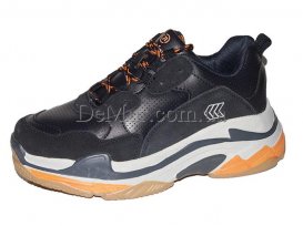 Кроссовки женские весна-осень (36-40) Restime-PWO-18406-navy-orange (22.4$)