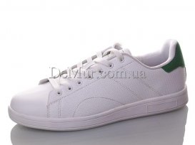Кеды мужские весна-осень (41-45) Restime-PMB-19558-white-green (14.9$)