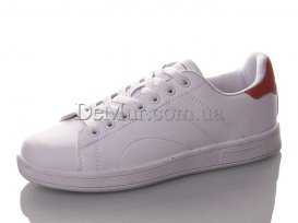 Кеды подростковые весна-осень (36-41) Restime-PWB-19558-white-orange (14.5$)