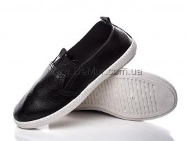 Слипоны детские для девочек весна-осень (30-35) Violeta-203-16-black-demi