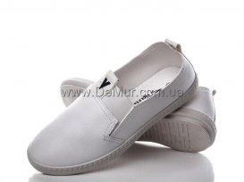 Слипоны детские для девочек весна-осень (30-35) Violeta-203-16-white-demi