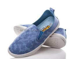 Слипоны детские для девочек весна-осень (30-35) Violeta-203-17-blue-demi