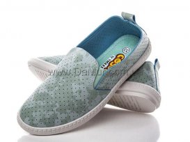 Слипоны детские для девочек весна-осень (30-35) Violeta-203-17-green-demi