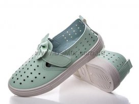 Слипоны детские для девочек весна-осень (30-35) Violeta-203-19-green-demi