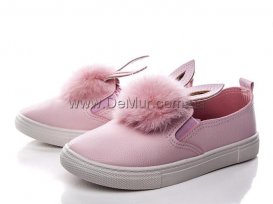 Слипоны детские для девочек весна-осень (30-35) Violeta-203-4-pink-demi