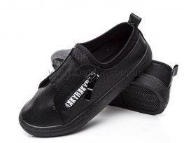 Слипоны детские для девочек весна-осень (30-35) Violeta-203-6-black
