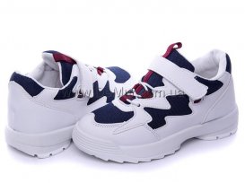 Кроссовки детские для мальчиков весна-осень (30-35) Violeta-205-24-white-blue
