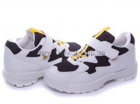 Кроссовки детские для мальчиков весна-осень (30-35) Violeta-205-24-white-yellow