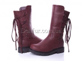Ботинки детские для девочек зимние (31-36) Violeta-208-6-red