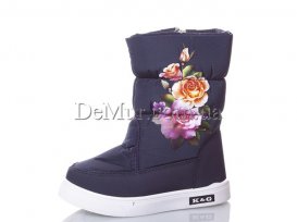 Дутики детские для девочек зимние (30-35) Lenase-D-18-blue
