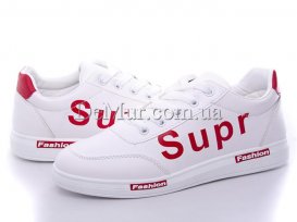 Кеды подростковые весна-осень (36-41) Violeta-80-36-white-red