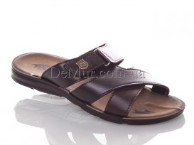 Шлепанцы мужские (40-45) DeMur-M-6841M-black-brown