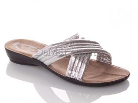 Шлепанцы женские (36-40) DeMur-W-7153-silver