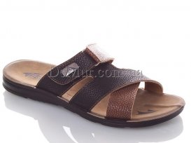 Шлепанцы мужские (40-45) DeMur-M-6841-black-camel