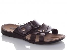 Шлепанцы мужские (40-45) DeMur-M-6843M-black-brown