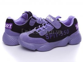 Кроссовки детские для девочек весна-осень (31-36) Violeta-200-50-purple-black