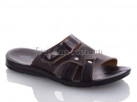 Шлепанцы мужские (40-45) DeMur-M-6844-1-black-brown
