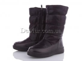 Дутики детские для девочек (32-37) Apawwa-A-66-black