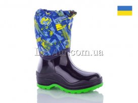 Сапоги детские резиновые для непогоды (26-36) DeMur-BSDS-mashinka-yeelow-green