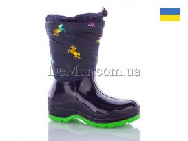 Сапоги детские резиновые для непогоды (26-36) DeMur-GSDS-loshd-green