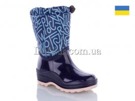 Сапоги детские резиновые для непогоды (26-36) DeMur-GSD-Bukv-blue