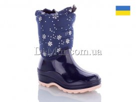 Сапоги детские резиновые для непогоды (26-36) DeMur-GSD-Snejinka-blue