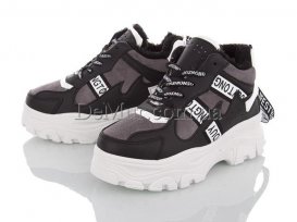 Кроссовки женские зимние (36-41) Ailaifa-B-31-black-grey