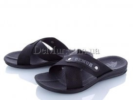 Шлепанцы подростковые (36-39) DeMur-A-3001-black