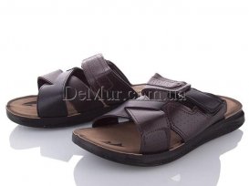 Шлепанцы мужкие (41-45) DeMur-M-6118-black-brown