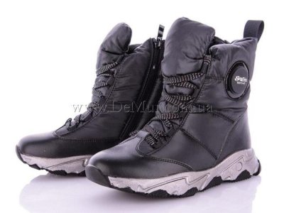 Ботинки детские для девочек зимние (32-37) Apawwa-A-86-black