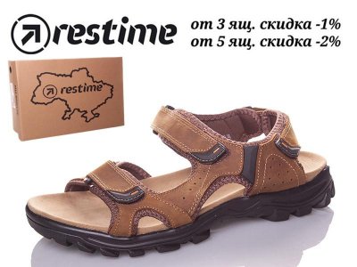 Босоножки мужские Restime (46-49) NGL19111 l.brown батал (лето)