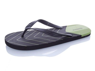 Шлепанцы мужские Restime (46-49) TGL20912 black-khaki батал (лето)
