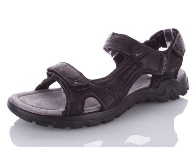 Босоножки мужские Steiner (47-49) D6827 black-brown батал (лето)
