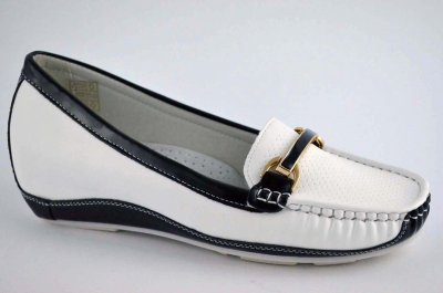 Мокасины женские Chunsen (36-41) 6363-9 white-black (деми)