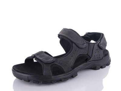 Босоножки мужские Restime (46-49) NGL21111 black батал (лето)