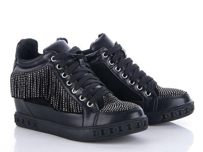 Сникерсы женские Zoom (36-41) 1236-5 black (деми)