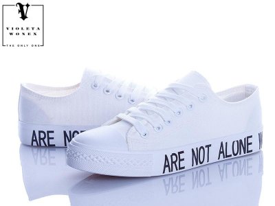 Кеды подростковые Violeta (36-41) 888-3 white-black (деми)