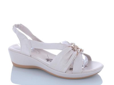 Босоножки женские Minghong (41-43) 955 beige батал (лето)