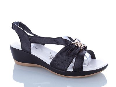 Босоножки женские Minghong (41-43) 955 black батал (лето)