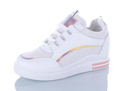 Сникерсы женские Marlen (36-41) N13 white-pink сетка (деми)