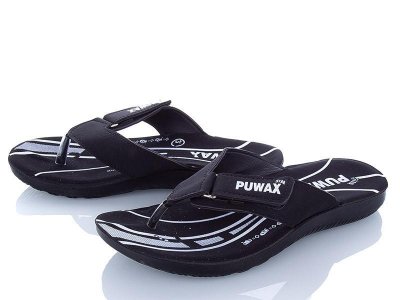 Шлепки подростковые DeMur (36-39) A6101 black (лето)