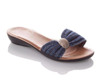 Шлепки женские DeMur (36-40) W302-blue (лето)