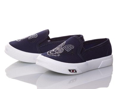 Слипоны детские DeMur (26-30) G2850-001-mikki-blue-straz (деми)